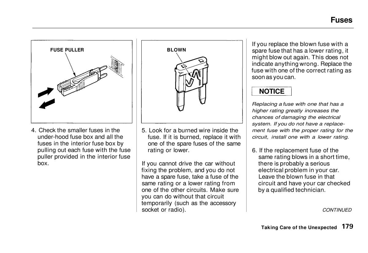 Honda Civic VI 6 Hatchback owners manual / page 174