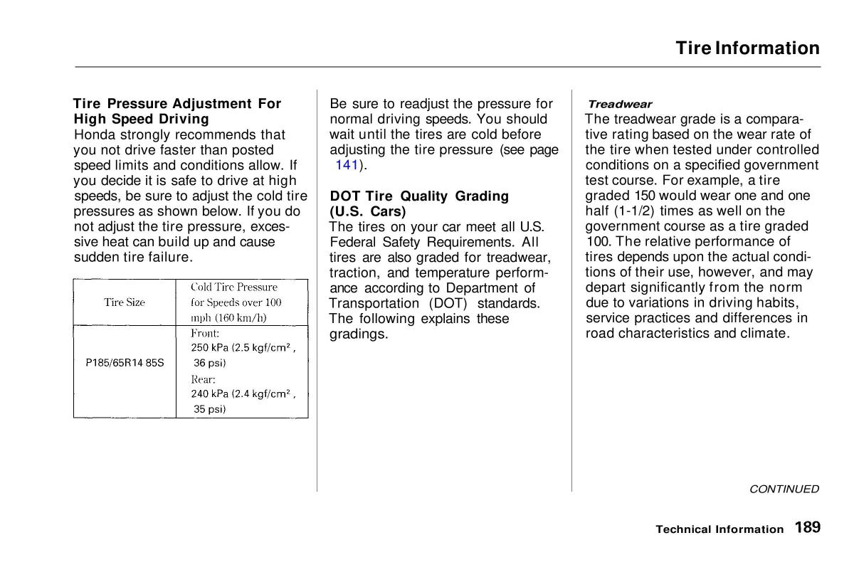 manual  Honda Civic VI 6 Hatchback owners manual / page 184