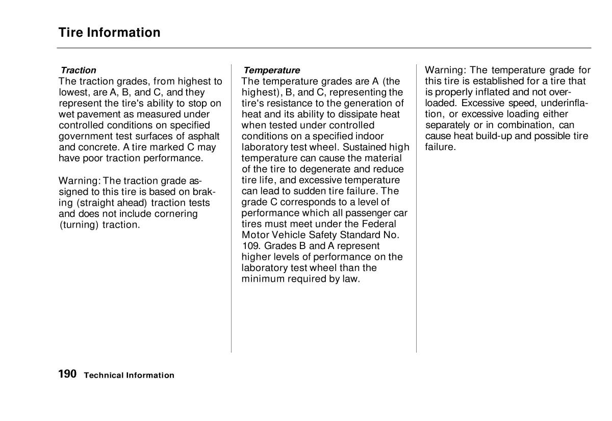 Honda Civic VI 6 Hatchback owners manual / page 185