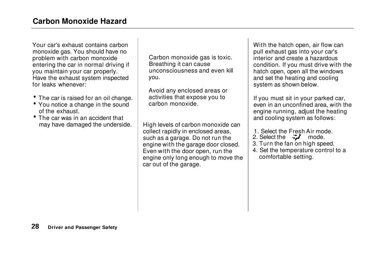 manual  Honda Civic VI 6 Hatchback owners manual / page 26