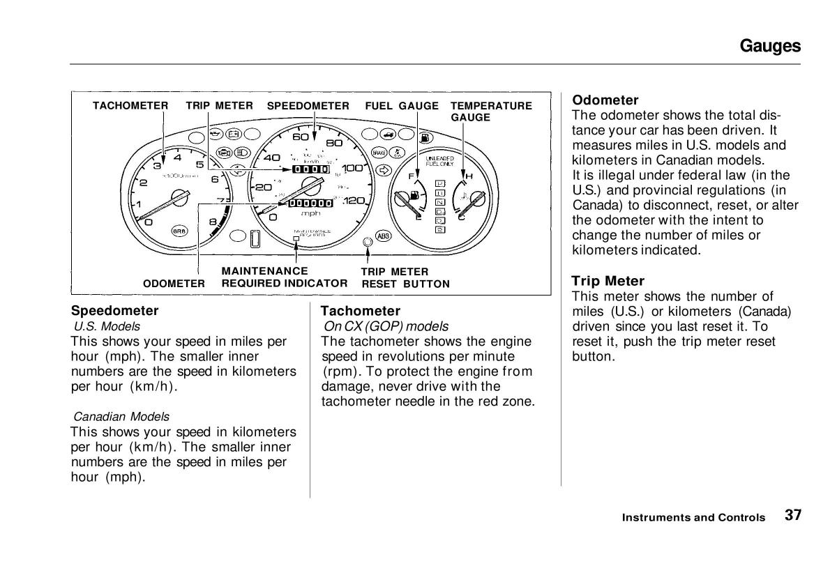 manual  Honda Civic VI 6 Hatchback owners manual / page 34