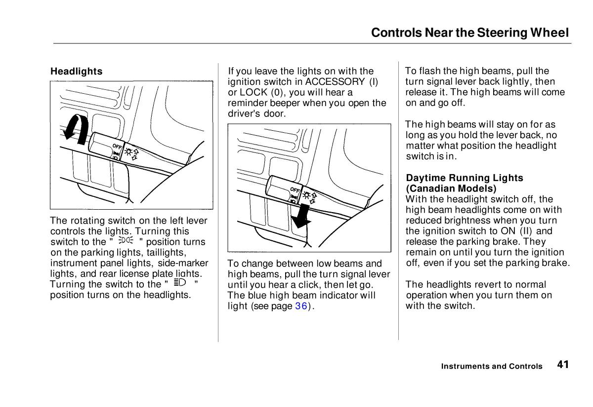 manual  Honda Civic VI 6 Hatchback owners manual / page 38