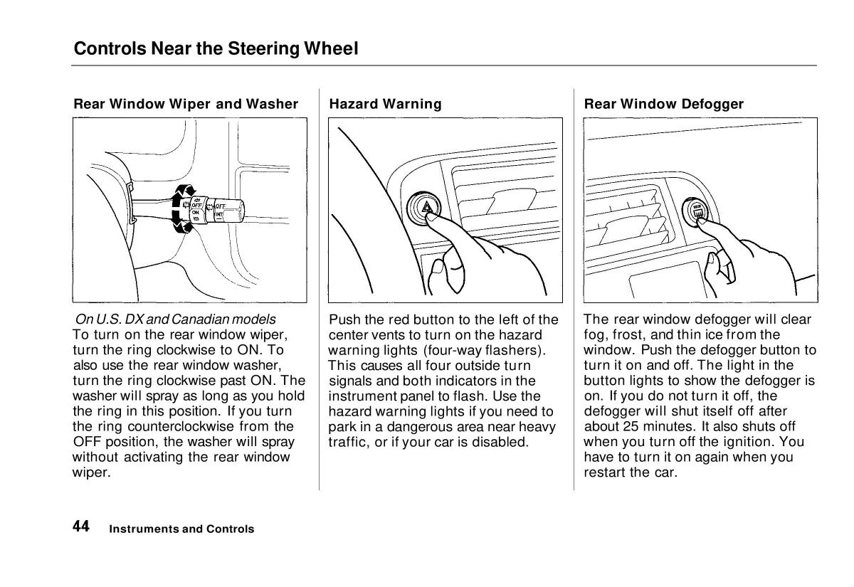 manual  Honda Civic VI 6 Hatchback owners manual / page 41