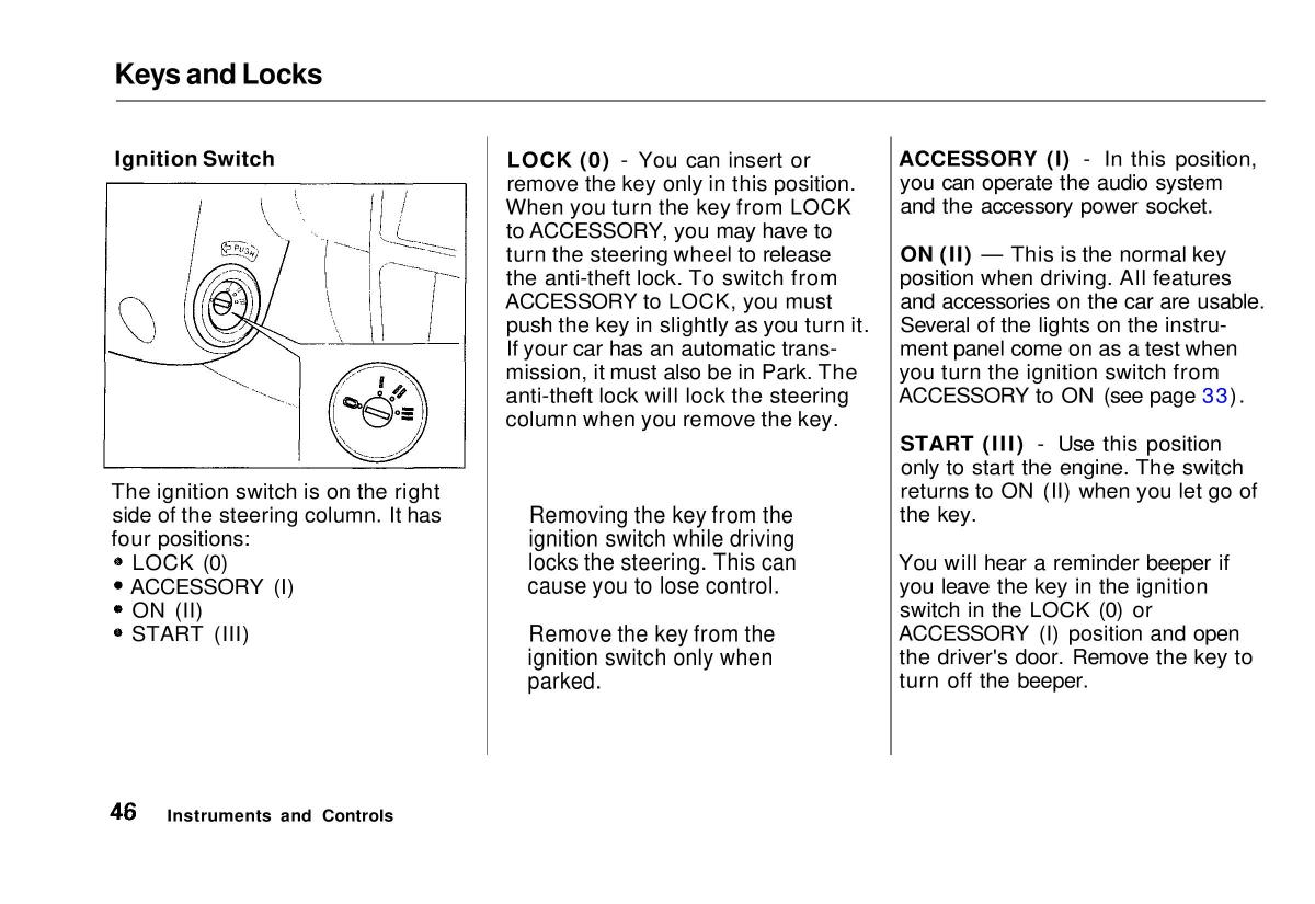 manual  Honda Civic VI 6 Hatchback owners manual / page 43