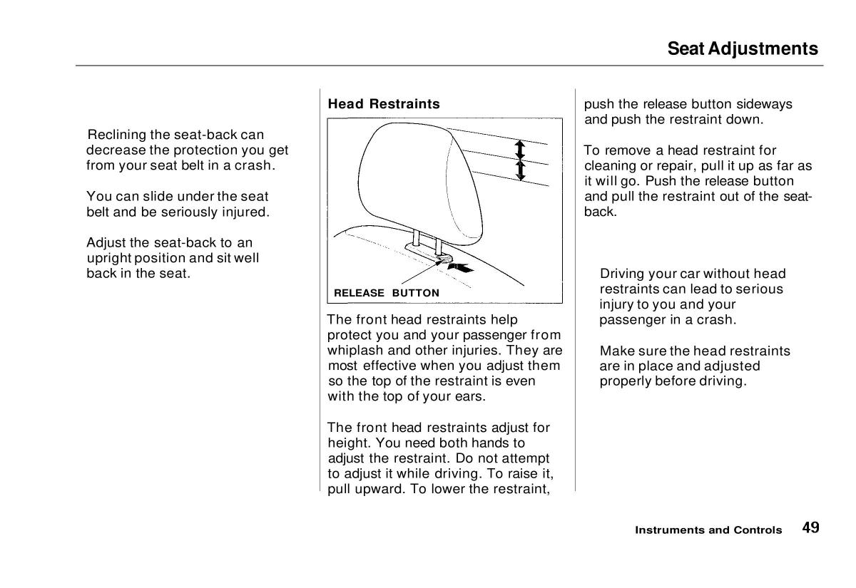 manual  Honda Civic VI 6 Hatchback owners manual / page 46