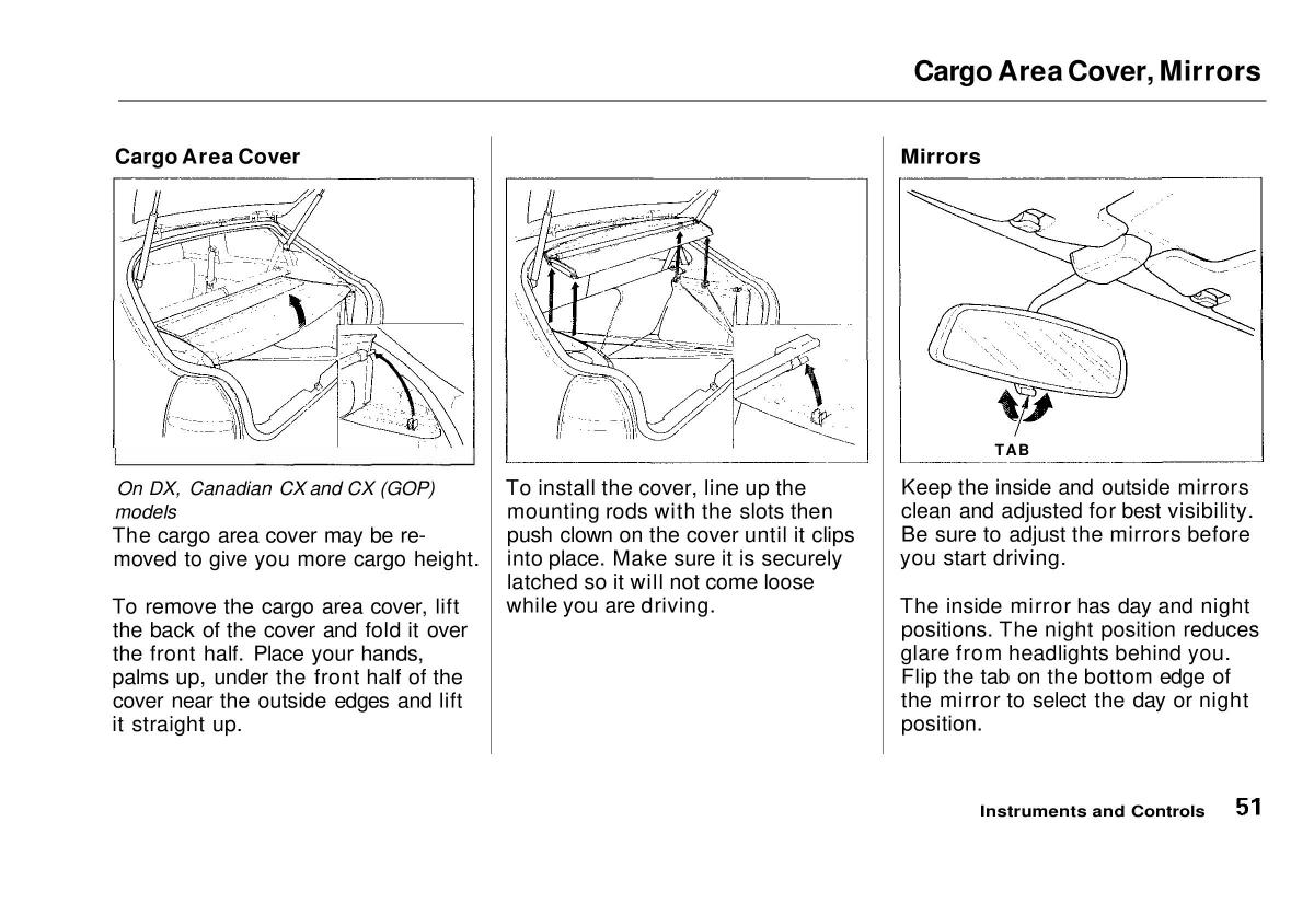 manual  Honda Civic VI 6 Hatchback owners manual / page 48