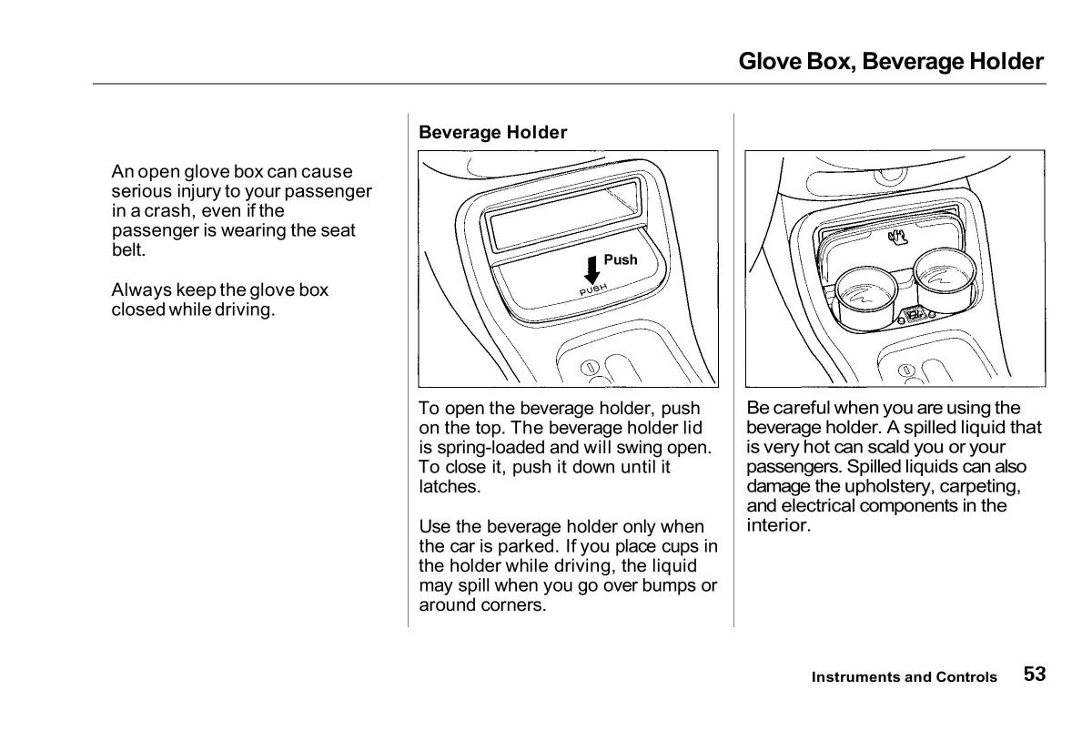 manual  Honda Civic VI 6 Hatchback owners manual / page 50