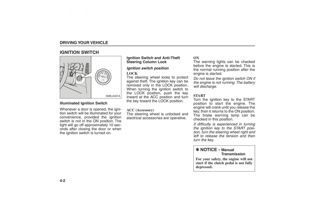 Kia Sorento I 1 owners manual / page 100