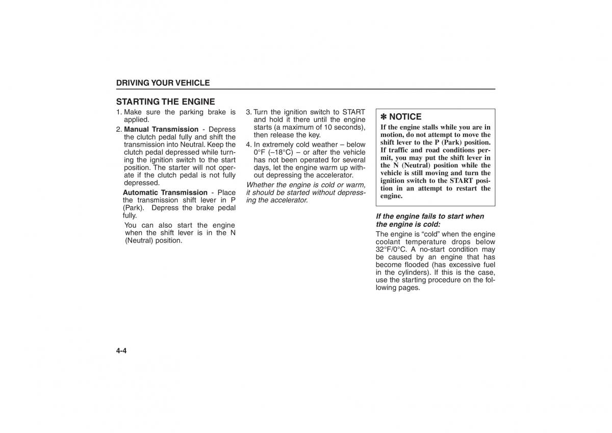 Kia Sorento I 1 owners manual / page 102