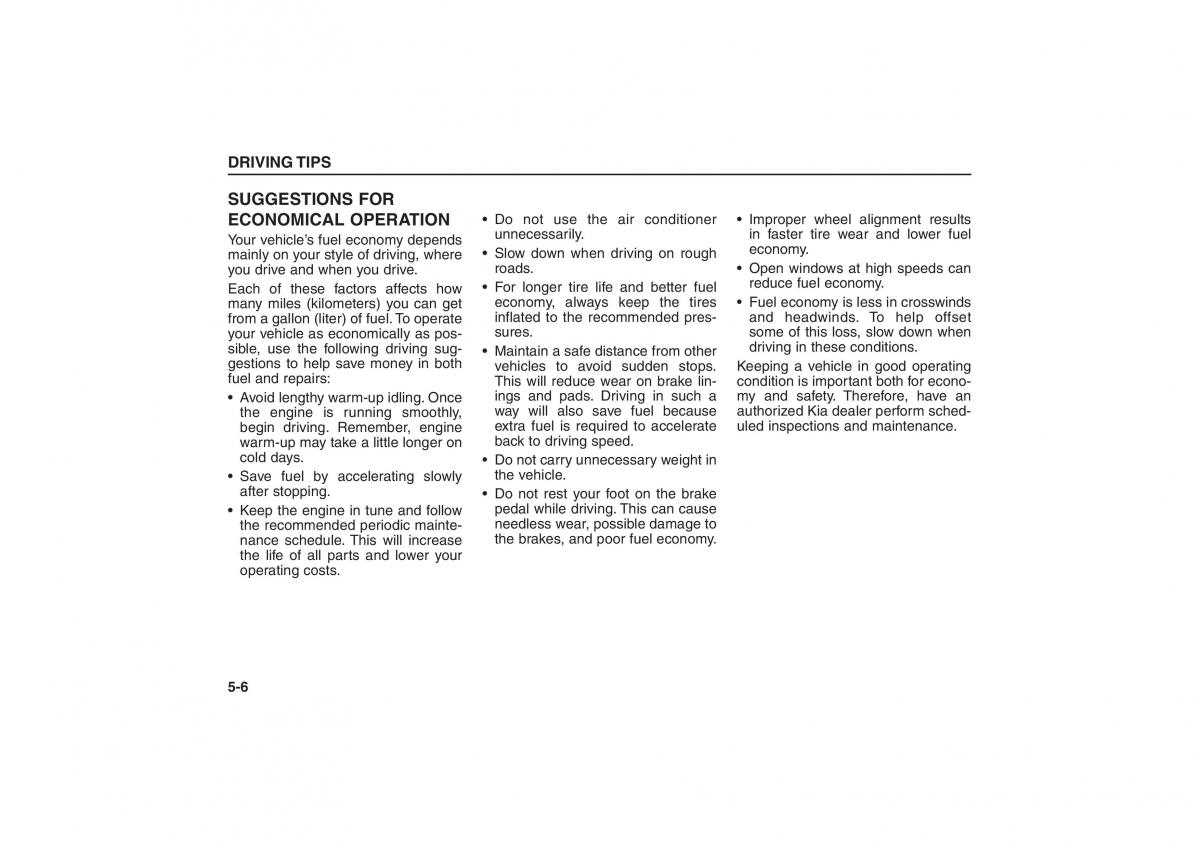 Kia Sorento I 1 owners manual / page 193