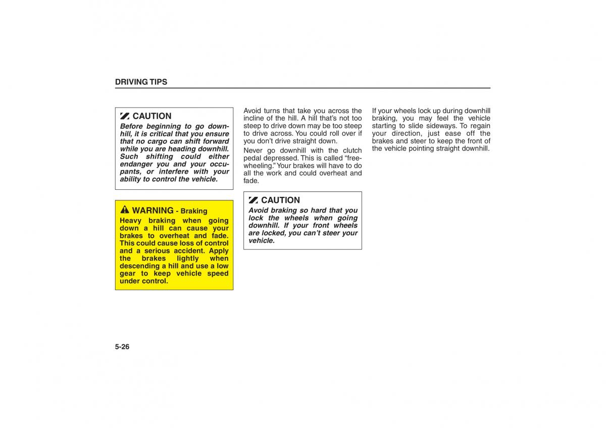 Kia Sorento I 1 owners manual / page 213