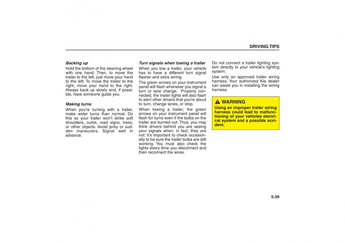 Kia Sorento I 1 owners manual / page 226