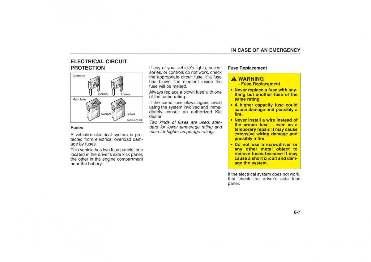 Kia Sorento I 1 owners manual / page 239