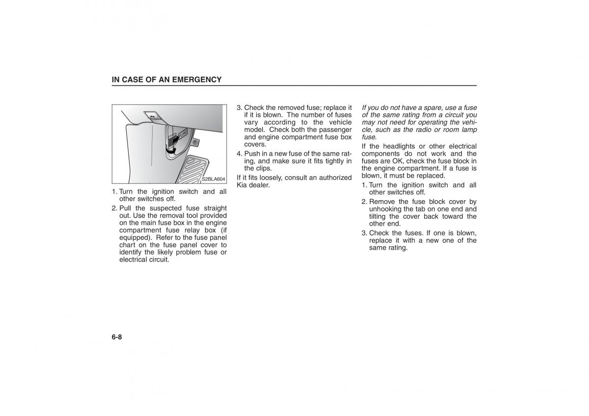 Kia Sorento I 1 owners manual / page 240