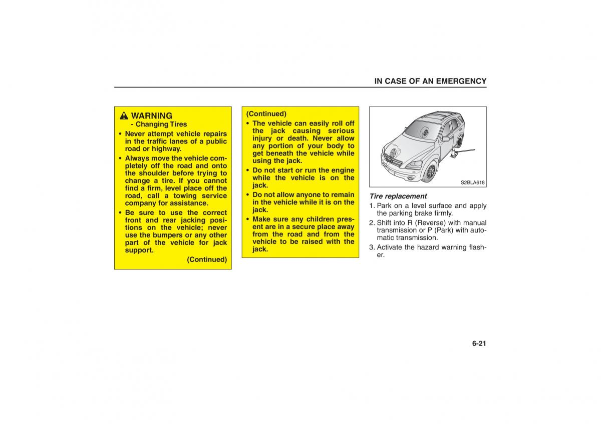 Kia Sorento I 1 owners manual / page 253