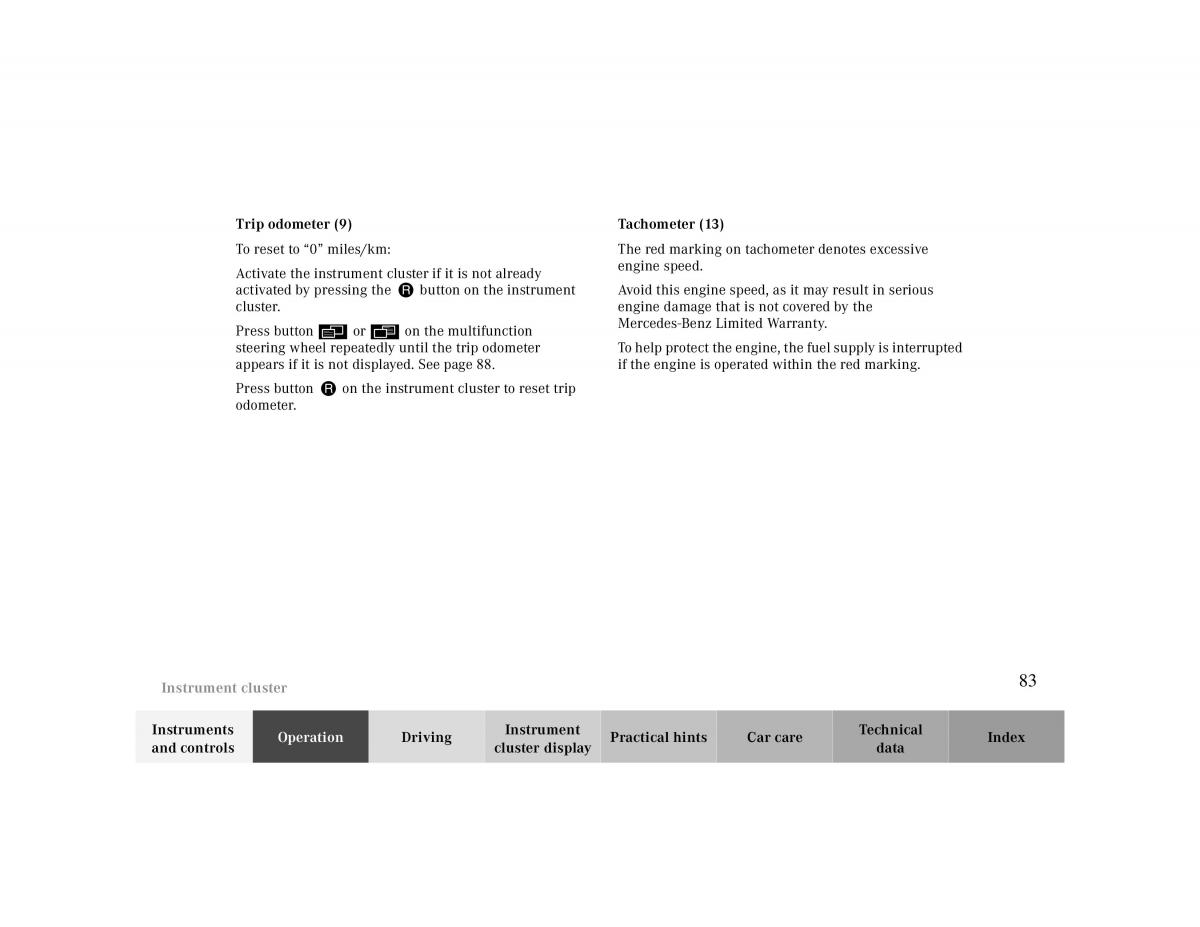 manual  Mercedes Benz CLK 430 W208 owners manual / page 83