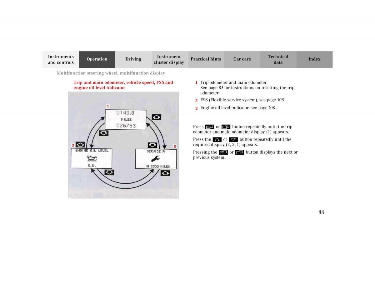 manual  Mercedes Benz CLK 430 W208 owners manual / page 88