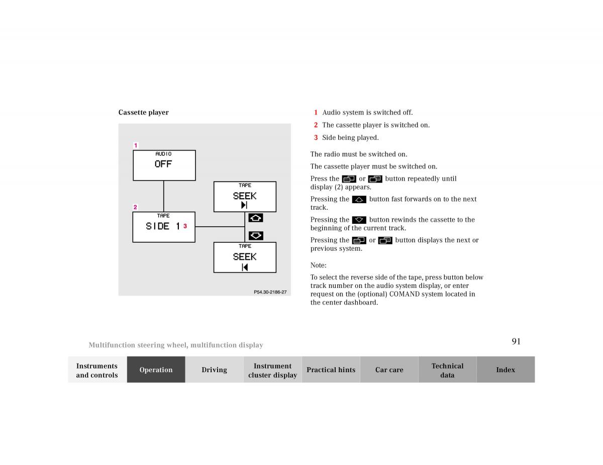 manual  Mercedes Benz CLK 430 W208 owners manual / page 91