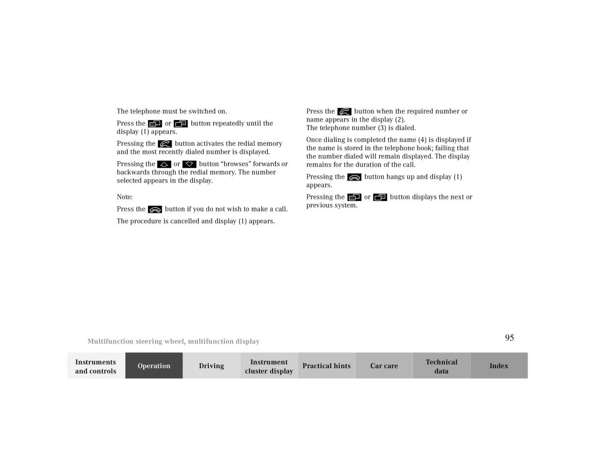 manual  Mercedes Benz CLK 430 W208 owners manual / page 95