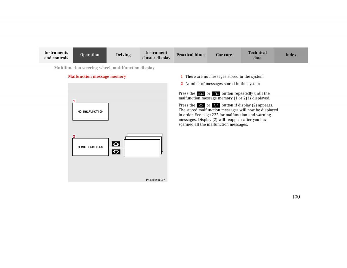 manual  Mercedes Benz CLK 430 W208 owners manual / page 100