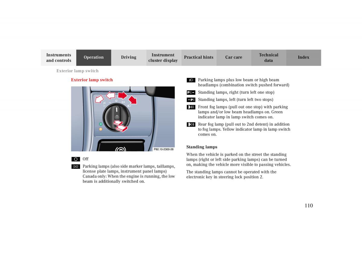 manual  Mercedes Benz CLK 430 W208 owners manual / page 110