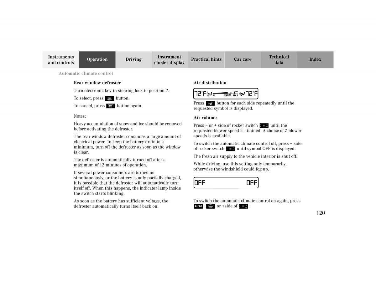 manual  Mercedes Benz CLK 430 W208 owners manual / page 120