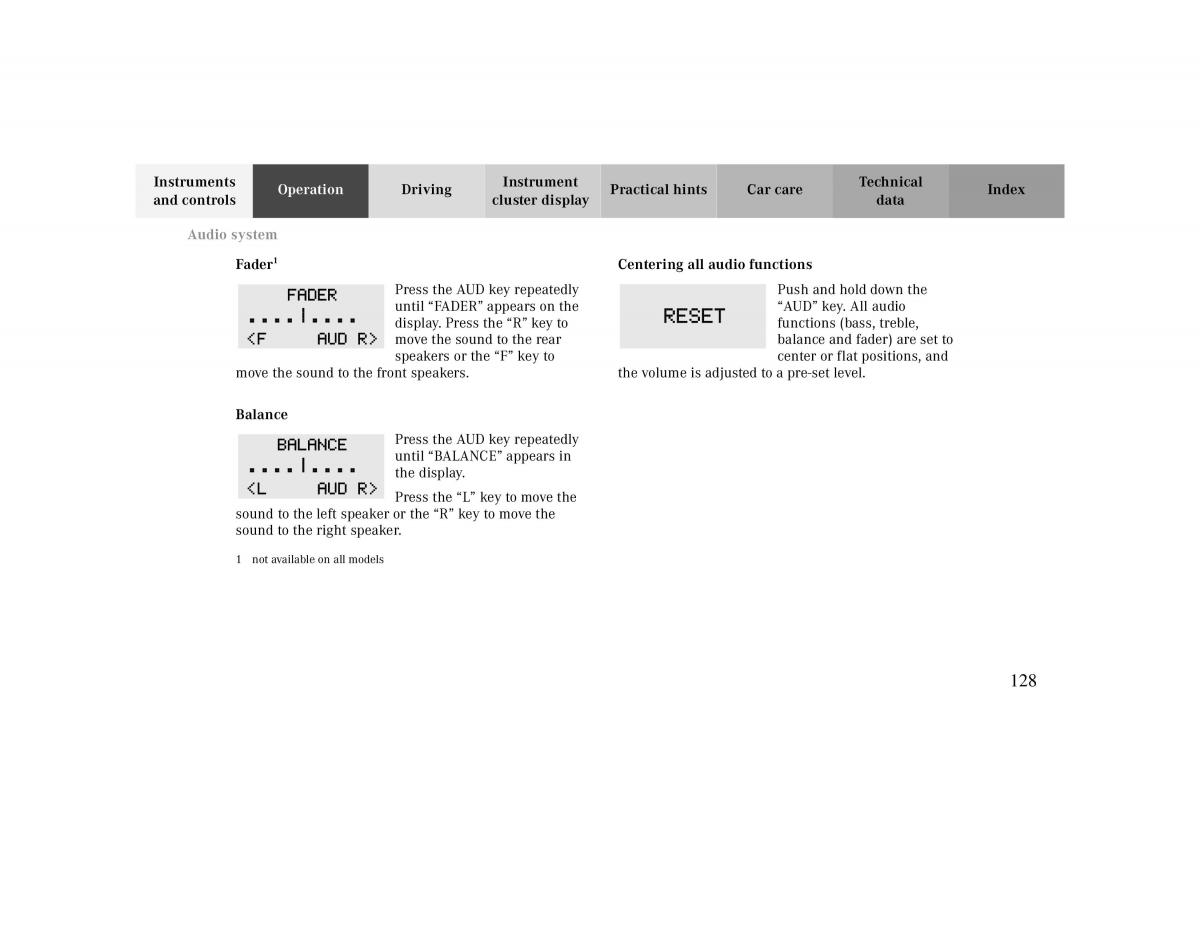 manual  Mercedes Benz CLK 430 W208 owners manual / page 128