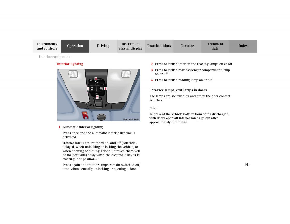 manual  Mercedes Benz CLK 430 W208 owners manual / page 145