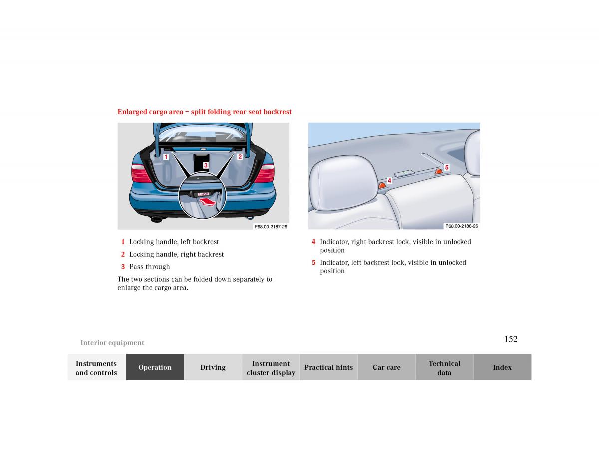 manual  Mercedes Benz CLK 430 W208 owners manual / page 152