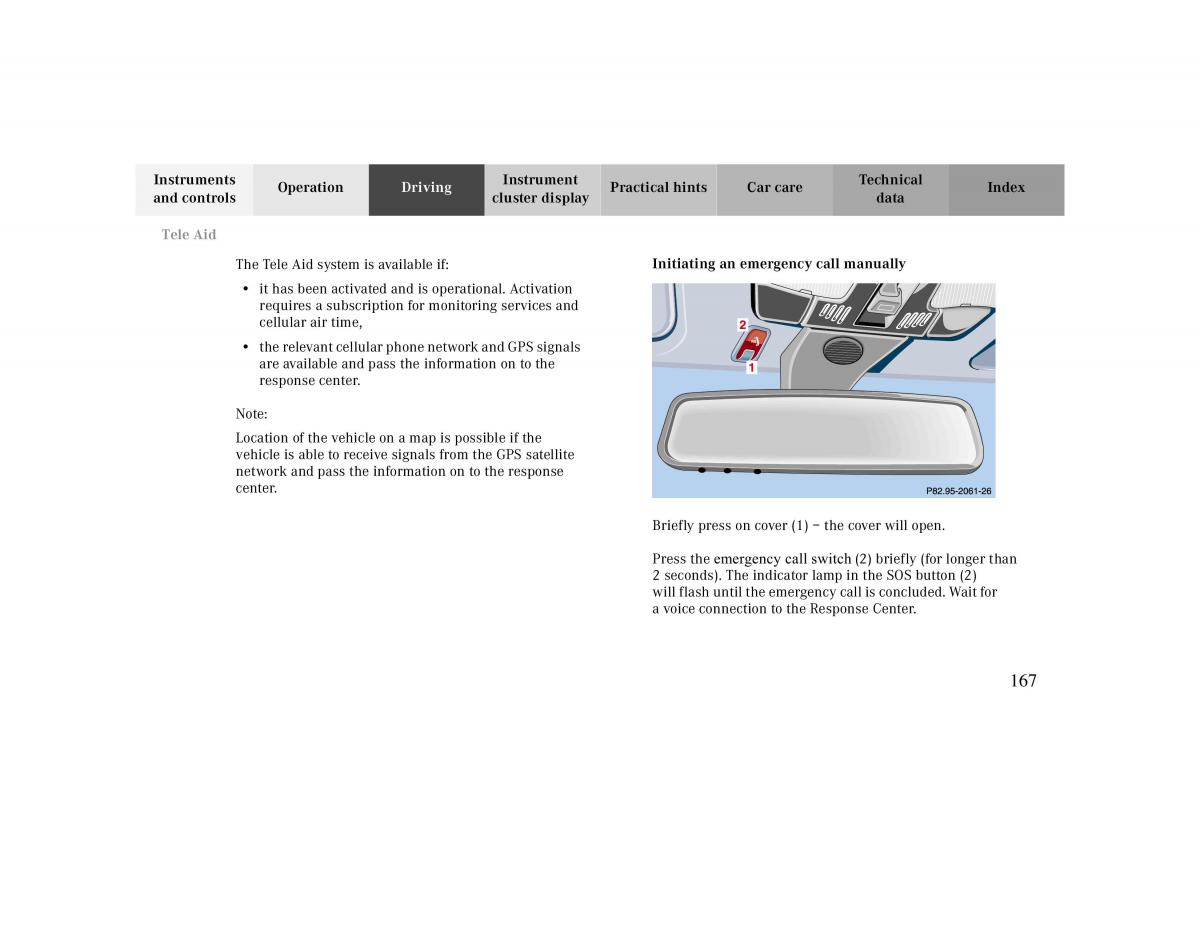 manual  Mercedes Benz CLK 430 W208 owners manual / page 167