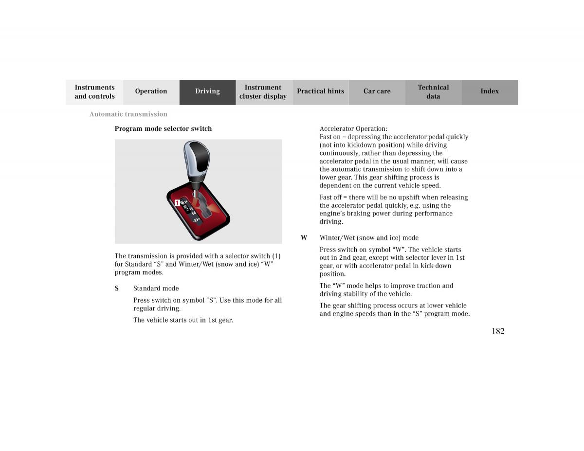 manual  Mercedes Benz CLK 430 W208 owners manual / page 182