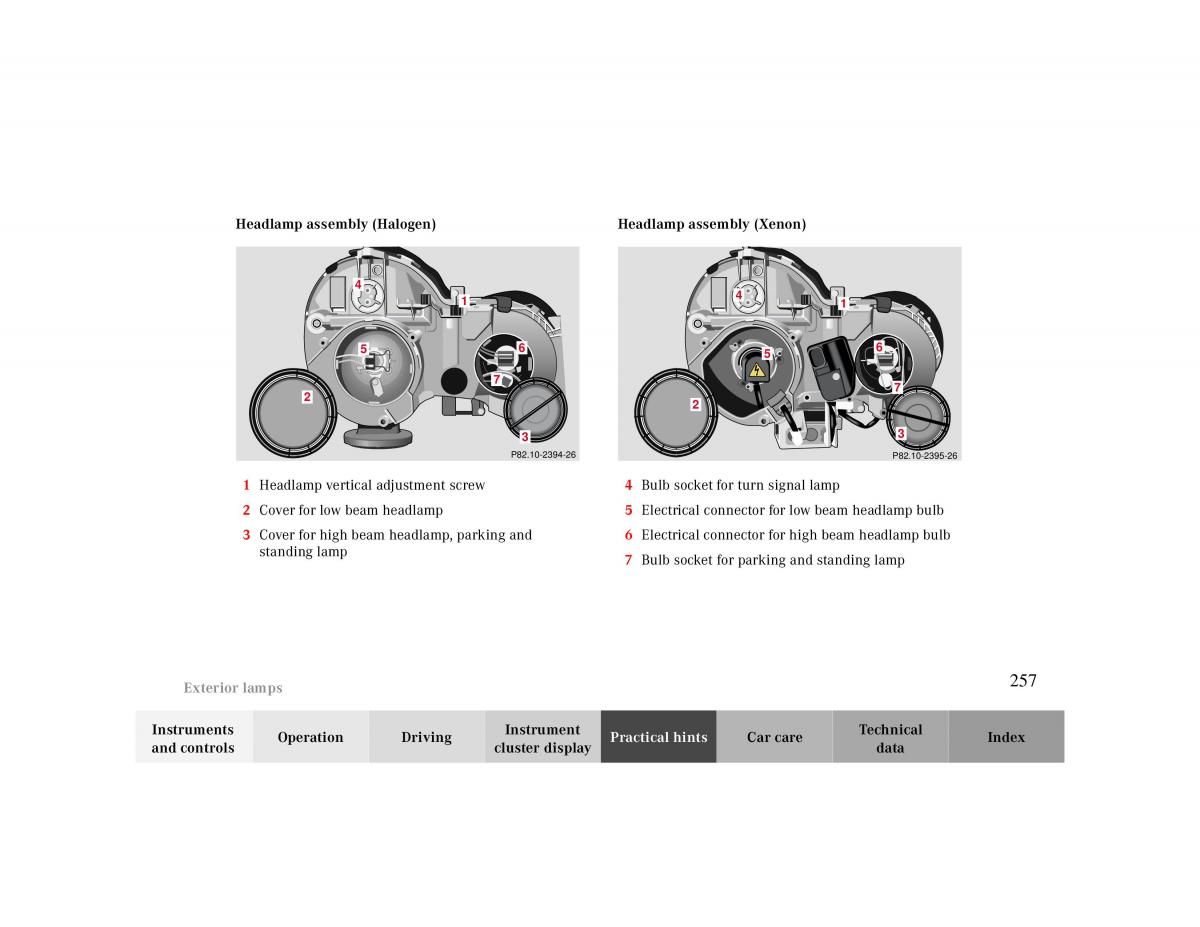 manual  Mercedes Benz CLK 430 W208 owners manual / page 257