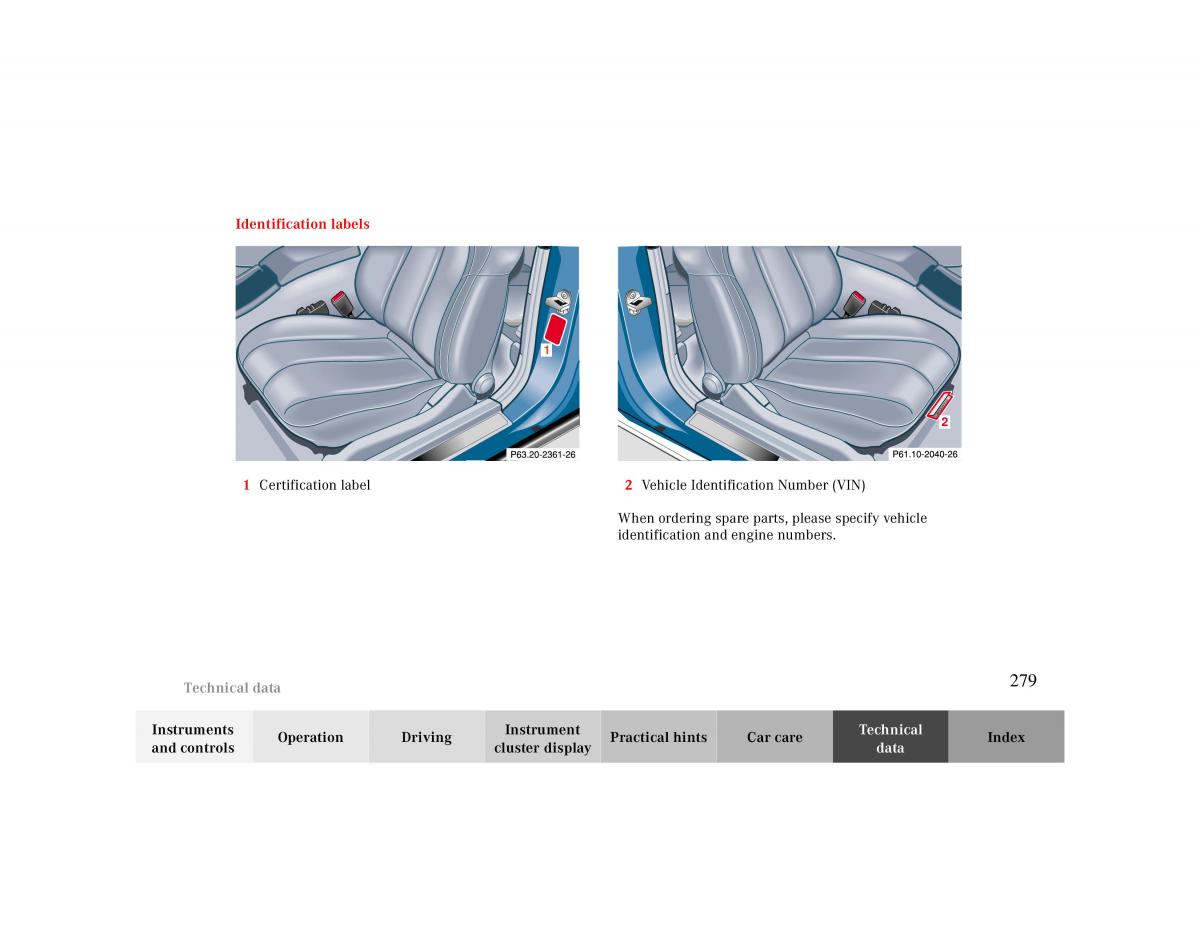 manual  Mercedes Benz CLK 430 W208 owners manual / page 279