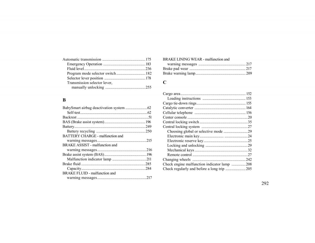 Mercedes Benz CLK 430 W208 owners manual / page 292