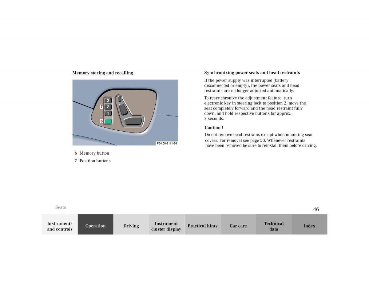 manual  Mercedes Benz CLK 430 W208 owners manual / page 46