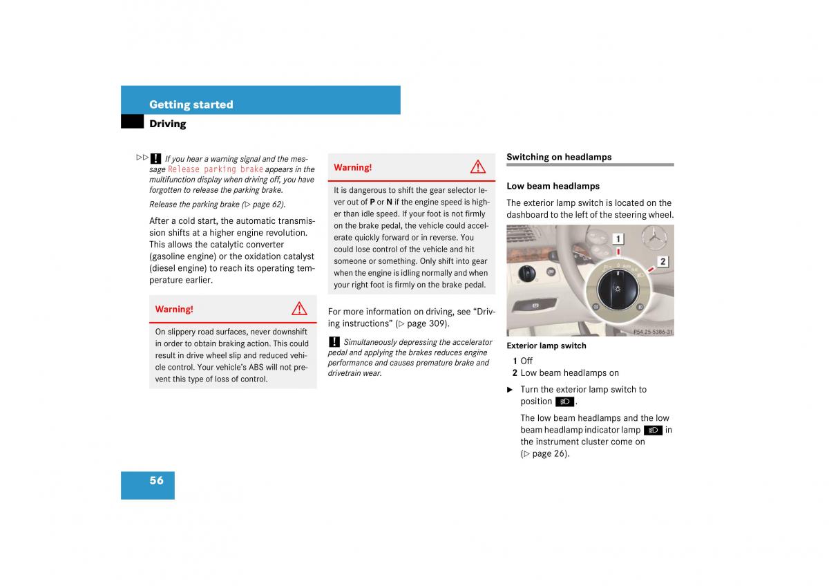 Mercedes Benz E Class W211 owners manual / page 57