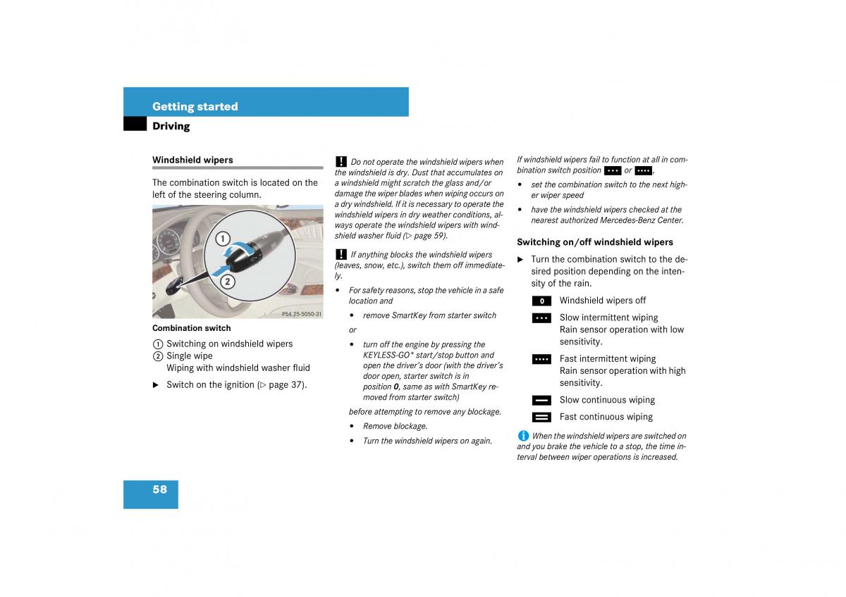 Mercedes Benz E Class W211 owners manual / page 59