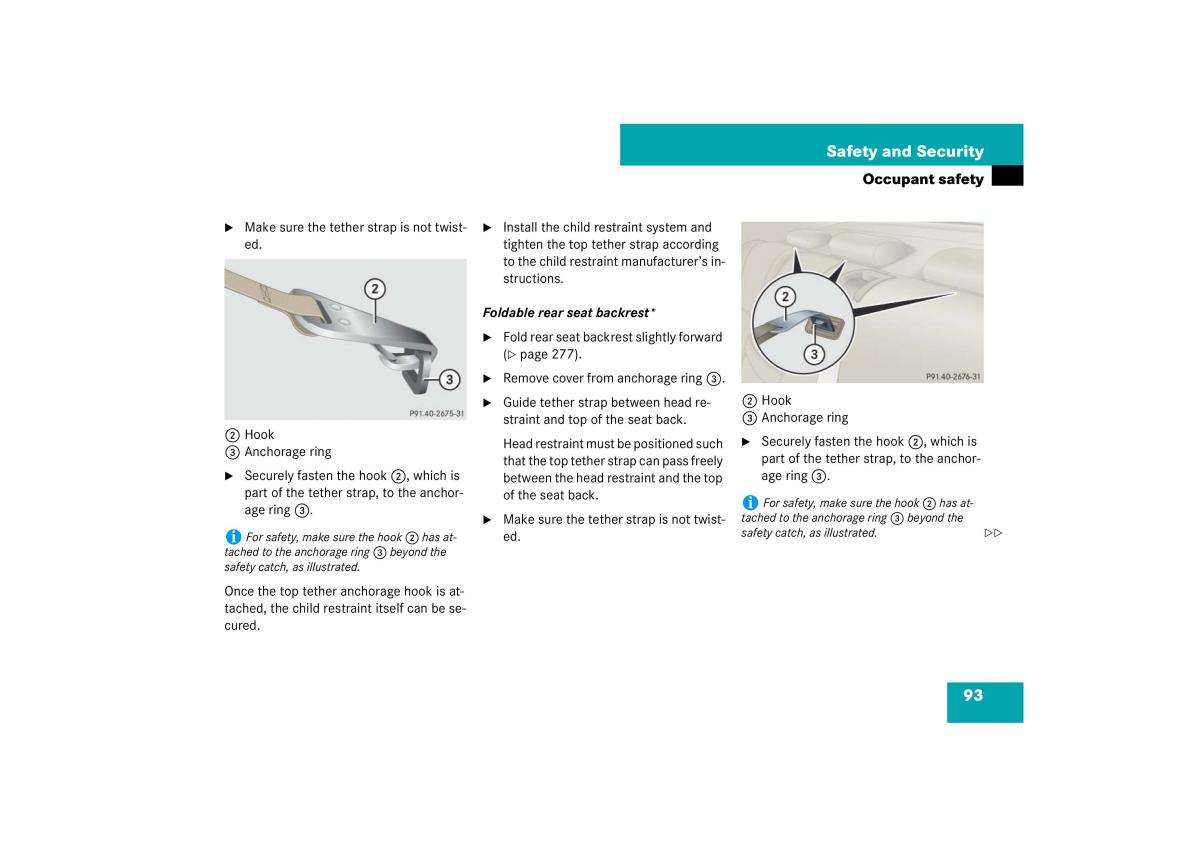 Mercedes Benz E Class W211 owners manual / page 94