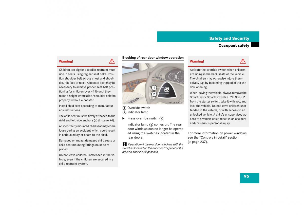 Mercedes Benz E Class W211 owners manual / page 96