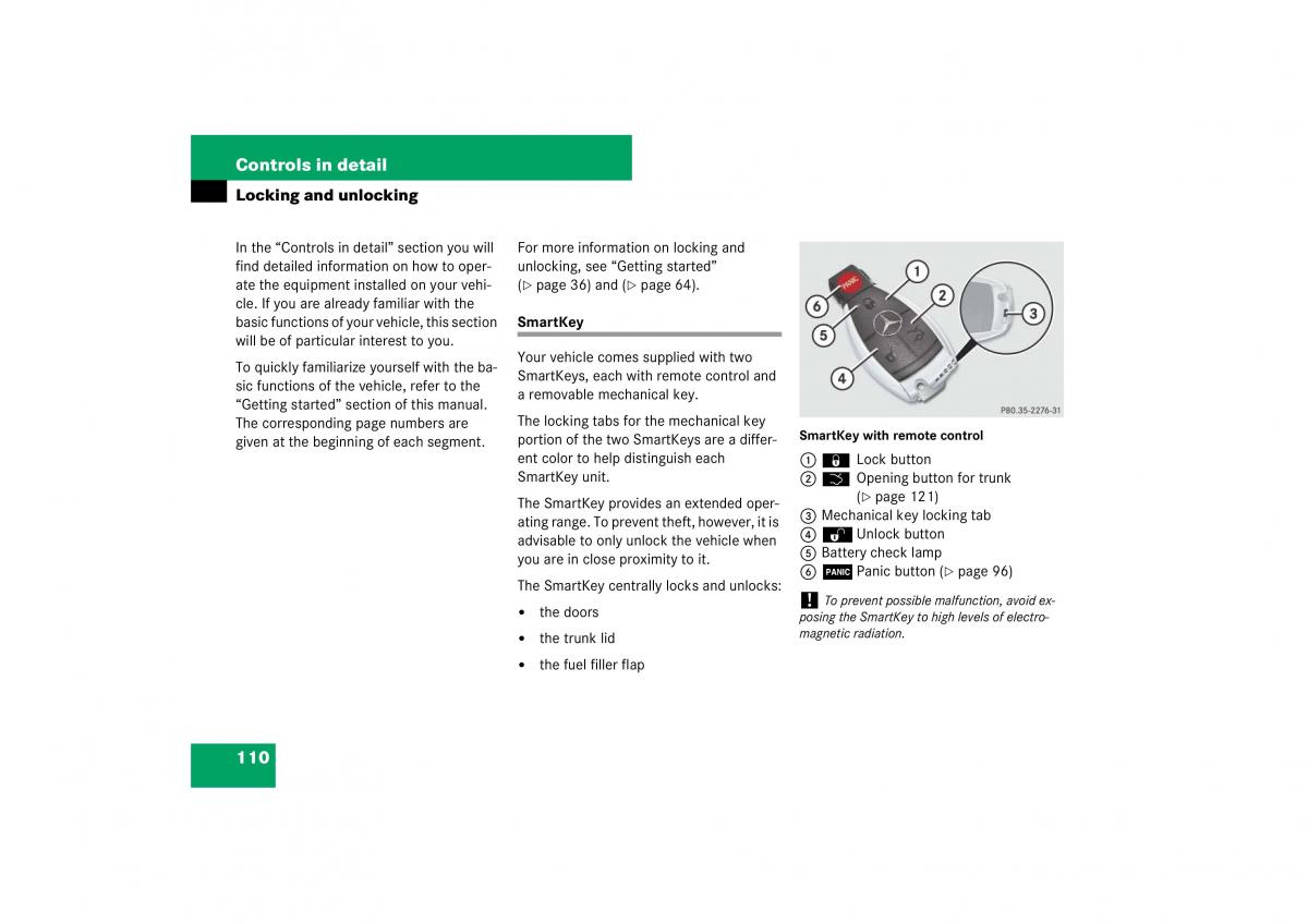 Mercedes Benz E Class W211 owners manual / page 111