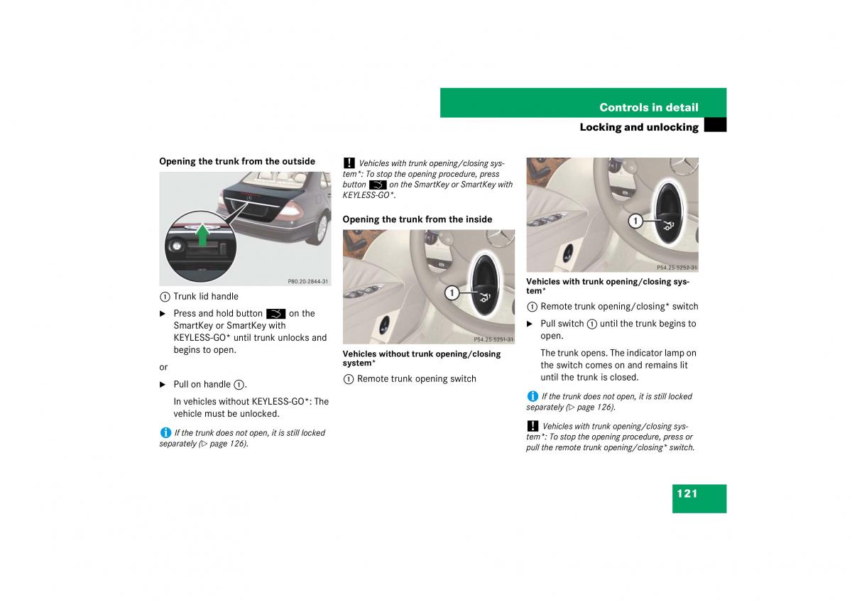 Mercedes Benz E Class W211 owners manual / page 122