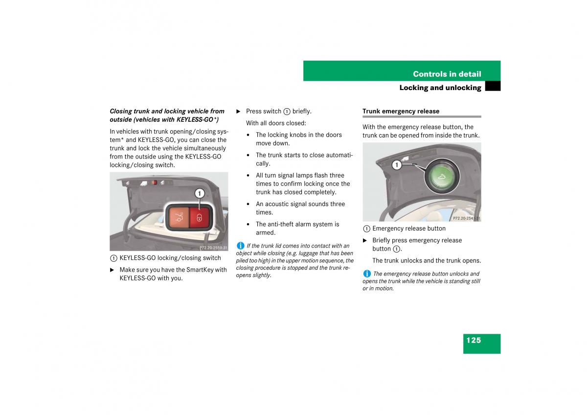 Mercedes Benz E Class W211 owners manual / page 126