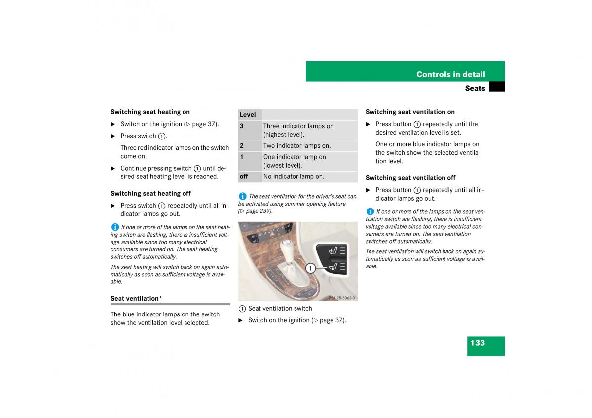 Mercedes Benz E Class W211 owners manual / page 134