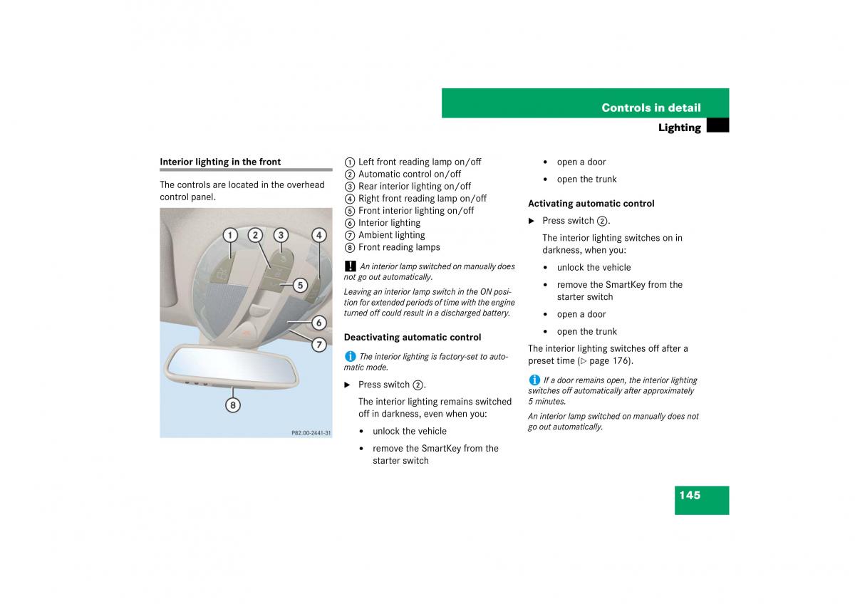 Mercedes Benz E Class W211 owners manual / page 146