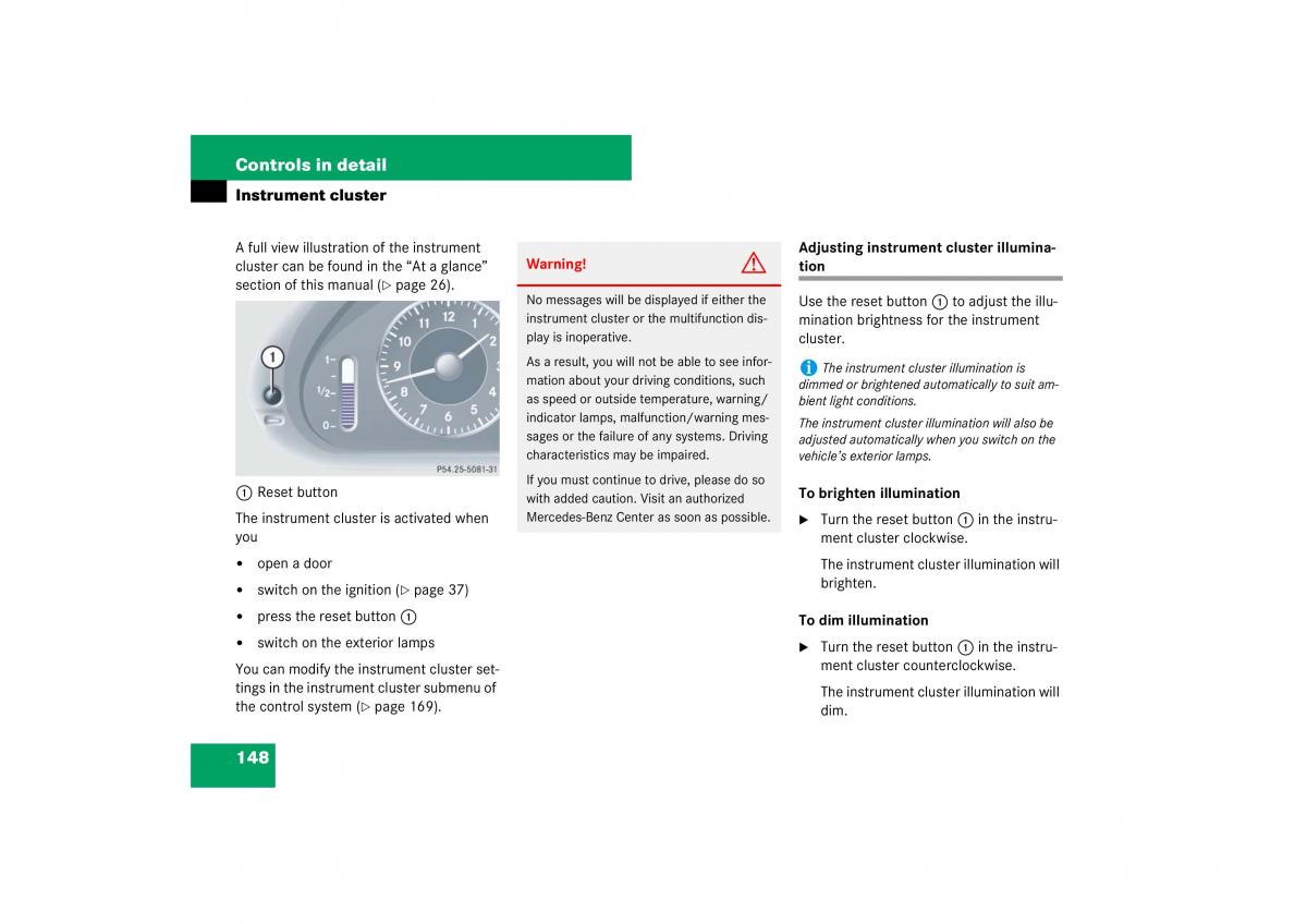 Mercedes Benz E Class W211 owners manual / page 149