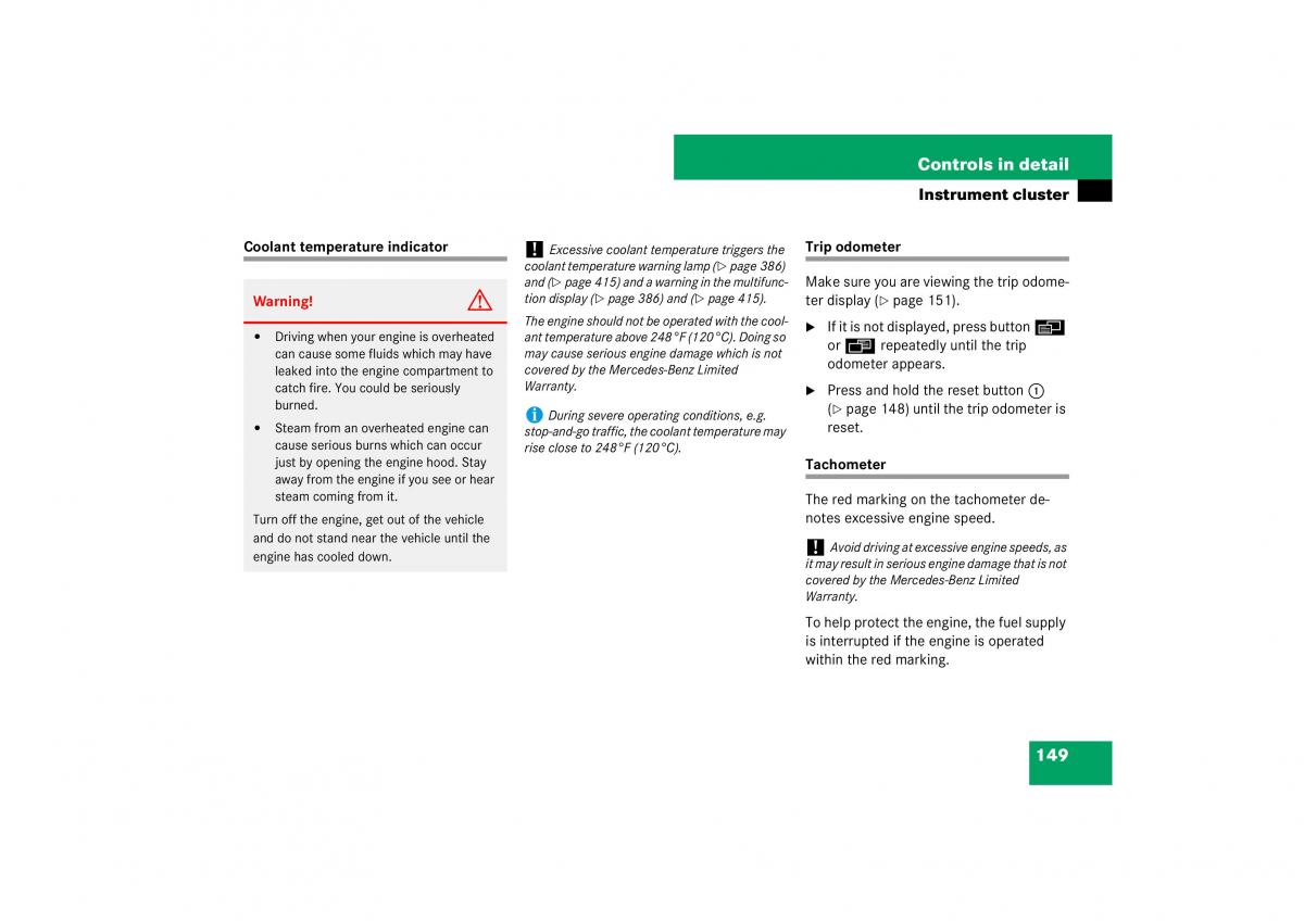 Mercedes Benz E Class W211 owners manual / page 150