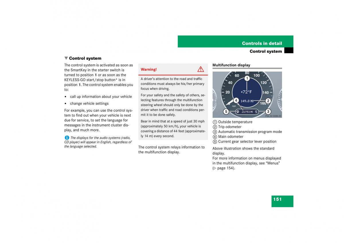 Mercedes Benz E Class W211 owners manual / page 152