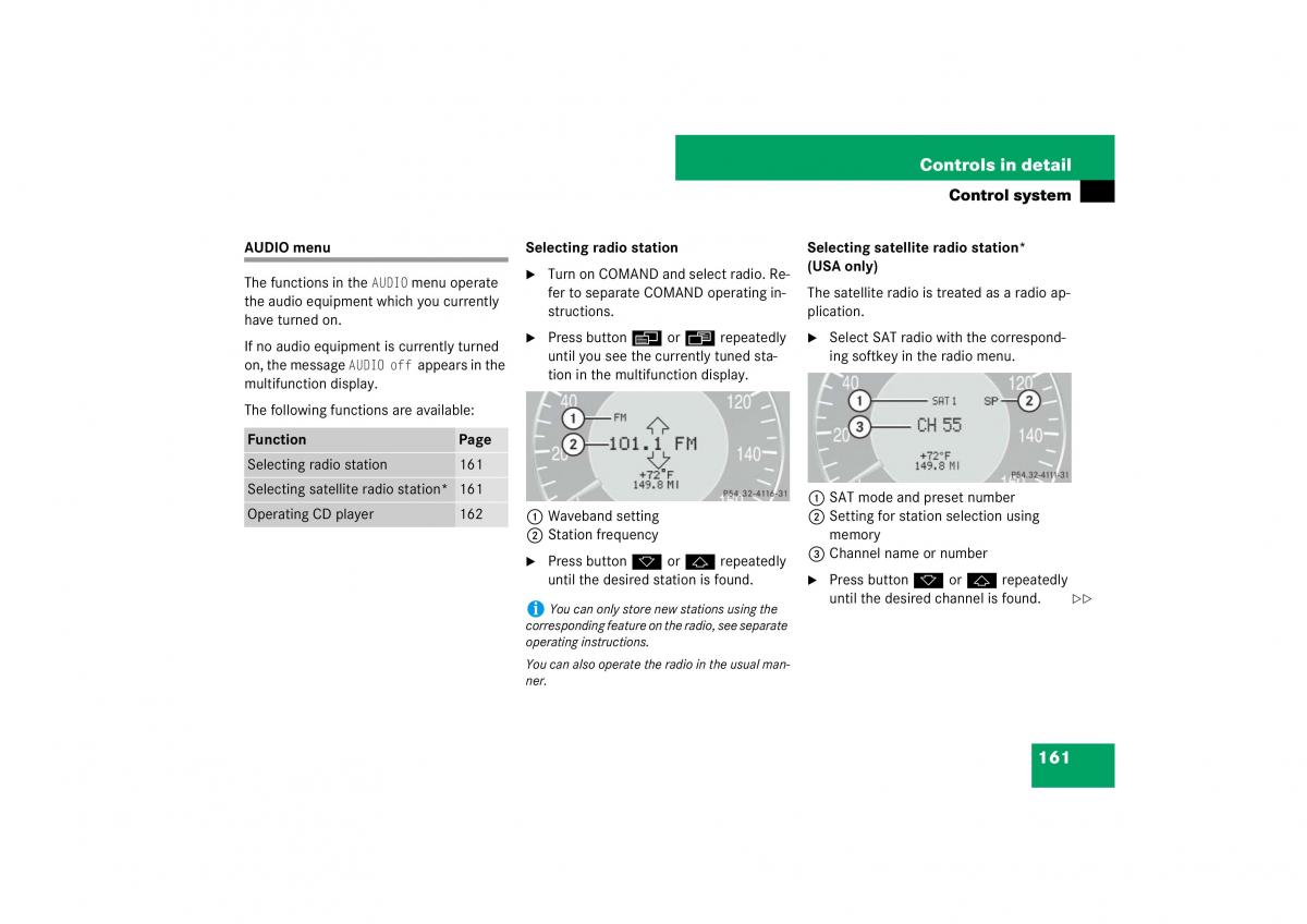 Mercedes Benz E Class W211 owners manual / page 162