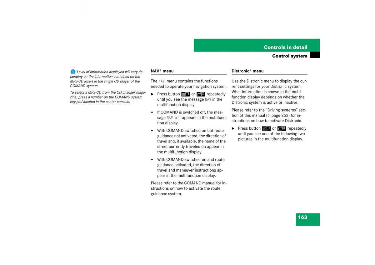 Mercedes Benz E Class W211 owners manual / page 164