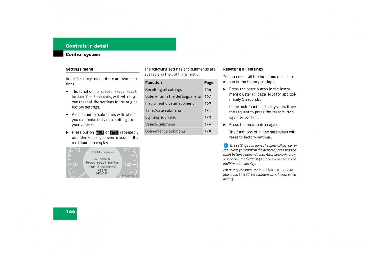 Mercedes Benz E Class W211 owners manual / page 167